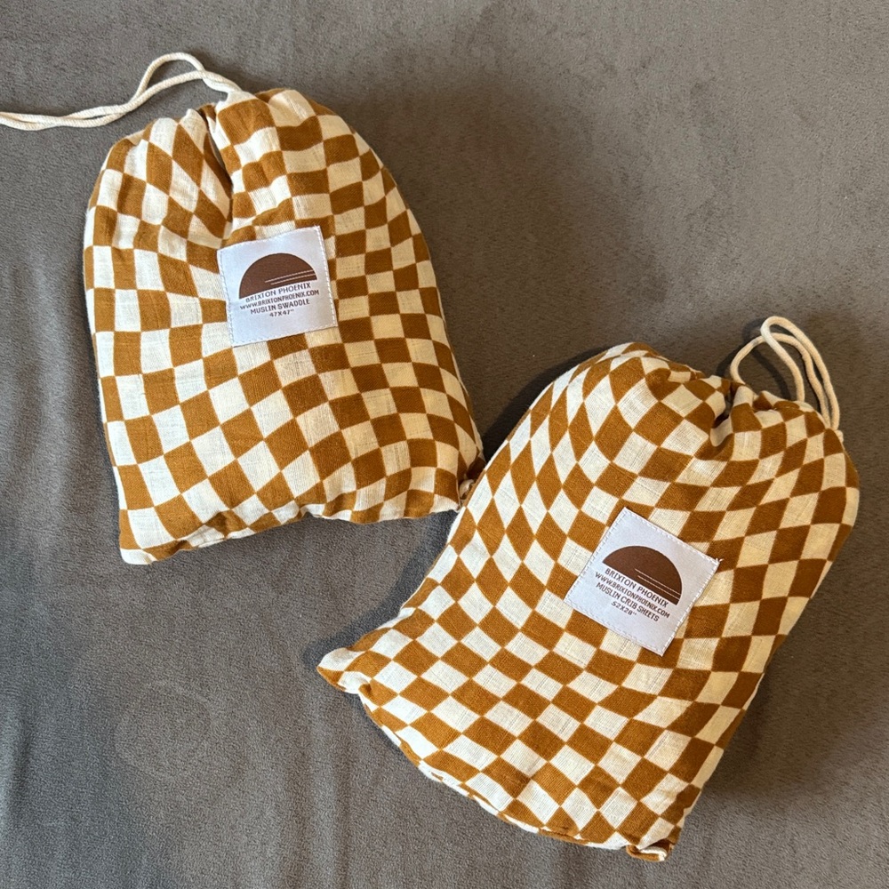 Brixton Phoenix Checkered Crib Sheet + Muslin Swaddle
